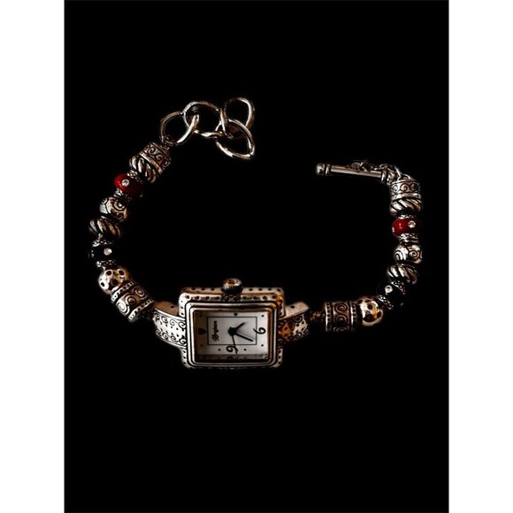 Brighton Short Hills Japan Movement Silver Watch 14 Colorful Beads New Battery - Picture 4 of 6